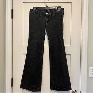 FRANKIE B. DARK GRAY FLARE BELL BOTTOM LOW RISE JEANS